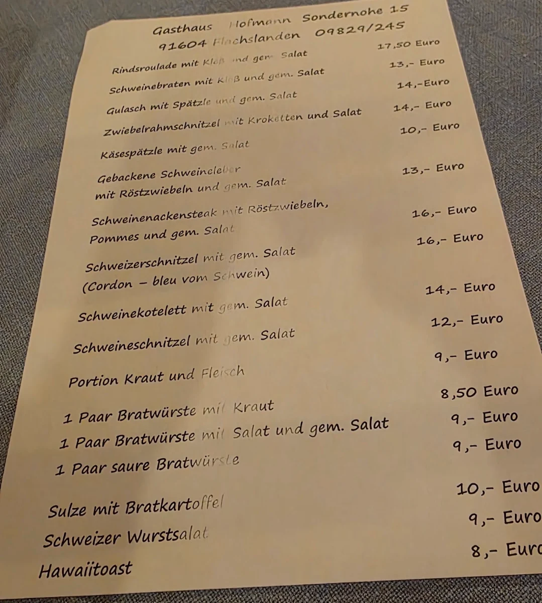 Speisekarte photo 1