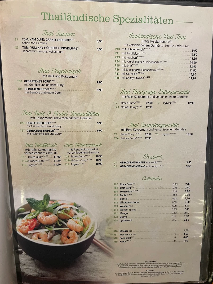 Speisekarte, Zu-dis Asia Wok
