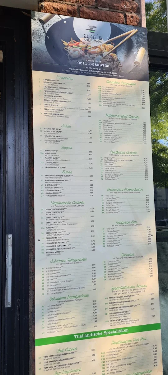 Speisekarte, Zu-dis Asia Wok