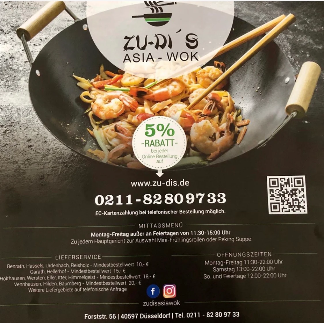 Speisekarte, Zu-dis Asia Wok
