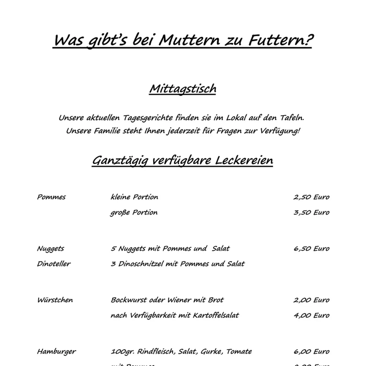 Speisekarte photo 2