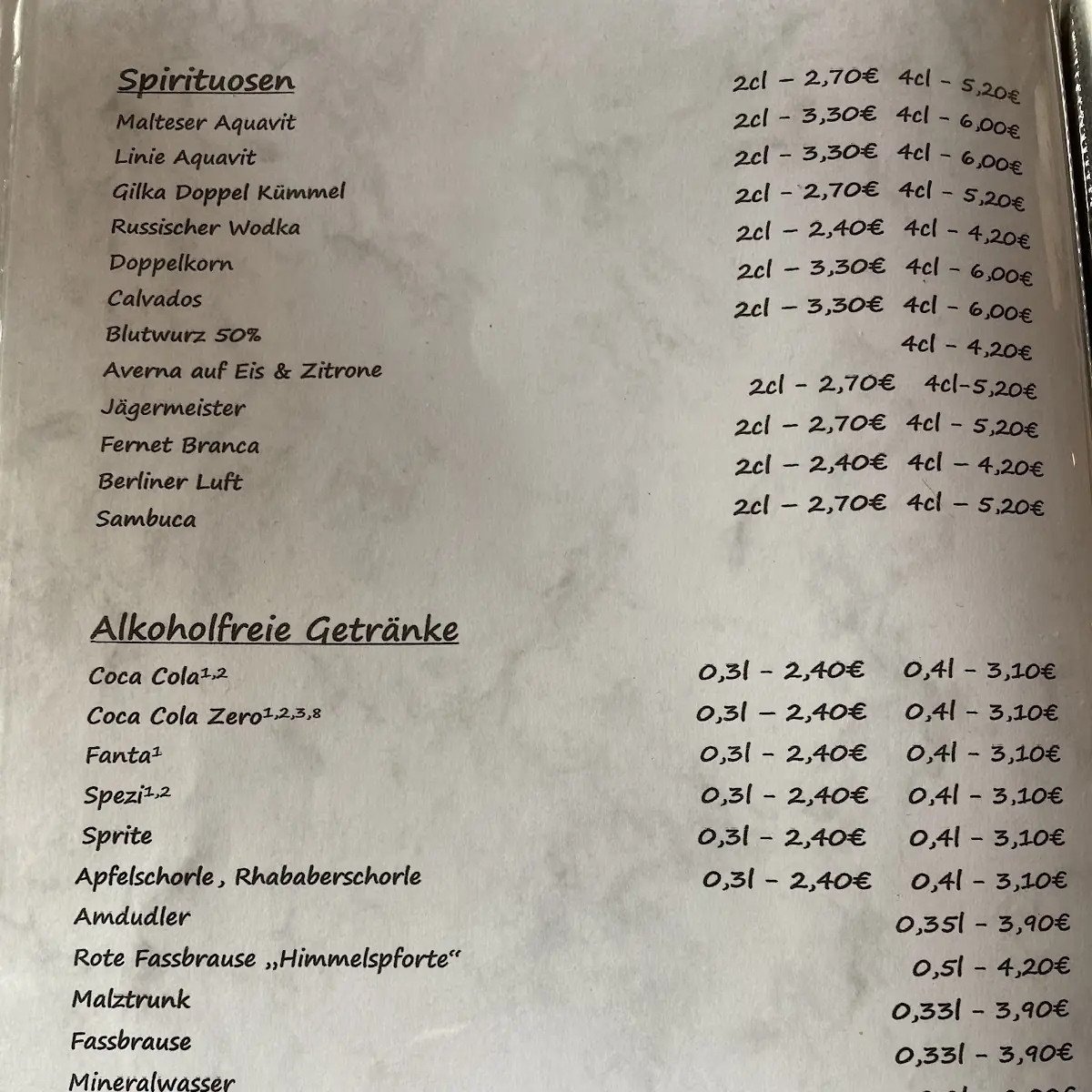 Speisekarte photo 1