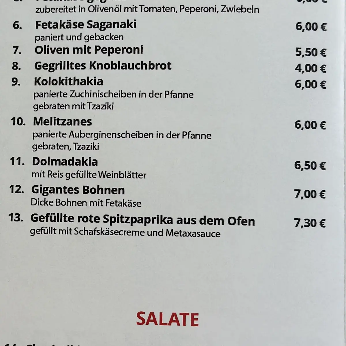 Speisekarte photo 2