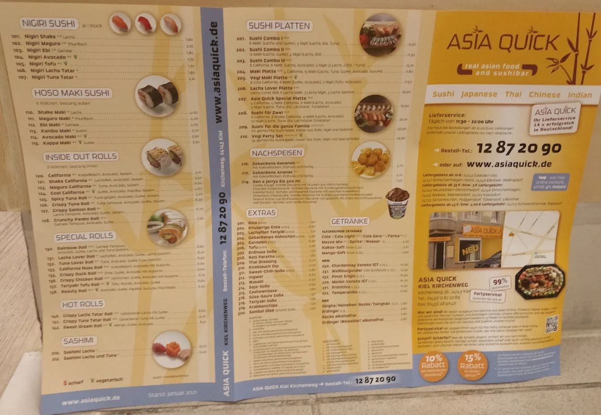 Speisekarte, Asia Quick
