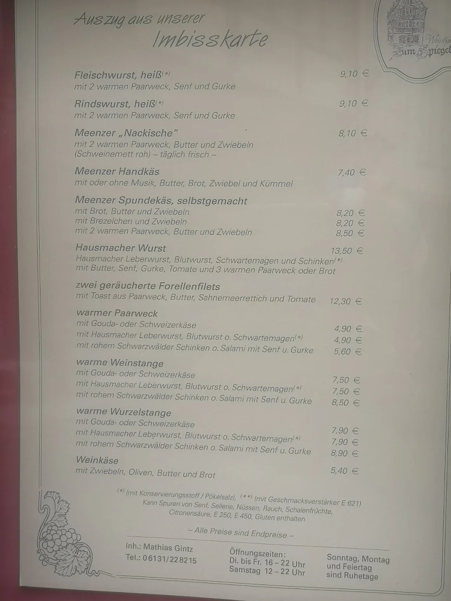 Speisekarte photo 1