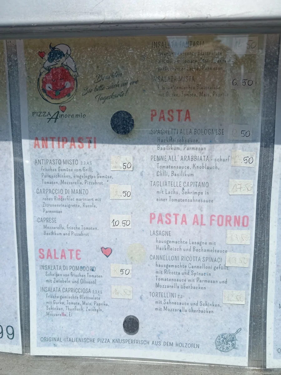 Speisekarte, PIZZA Amore Mio