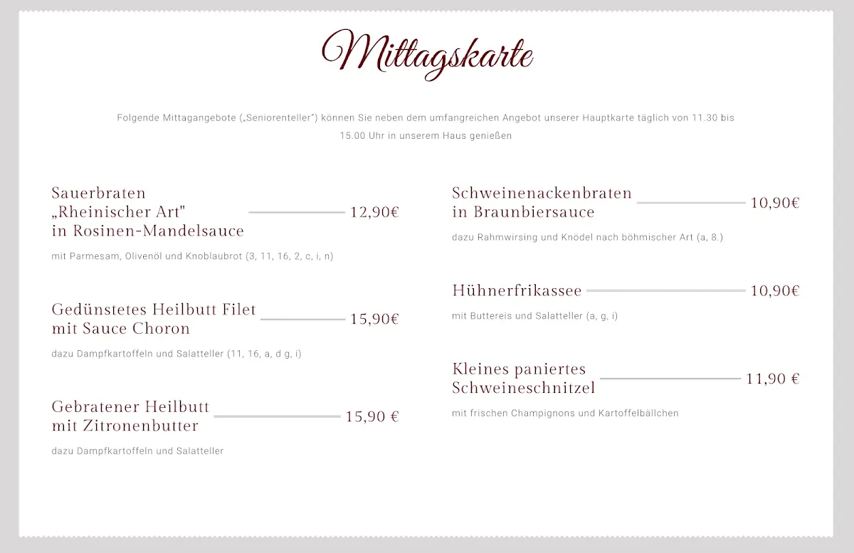 Speisekarte photo 2