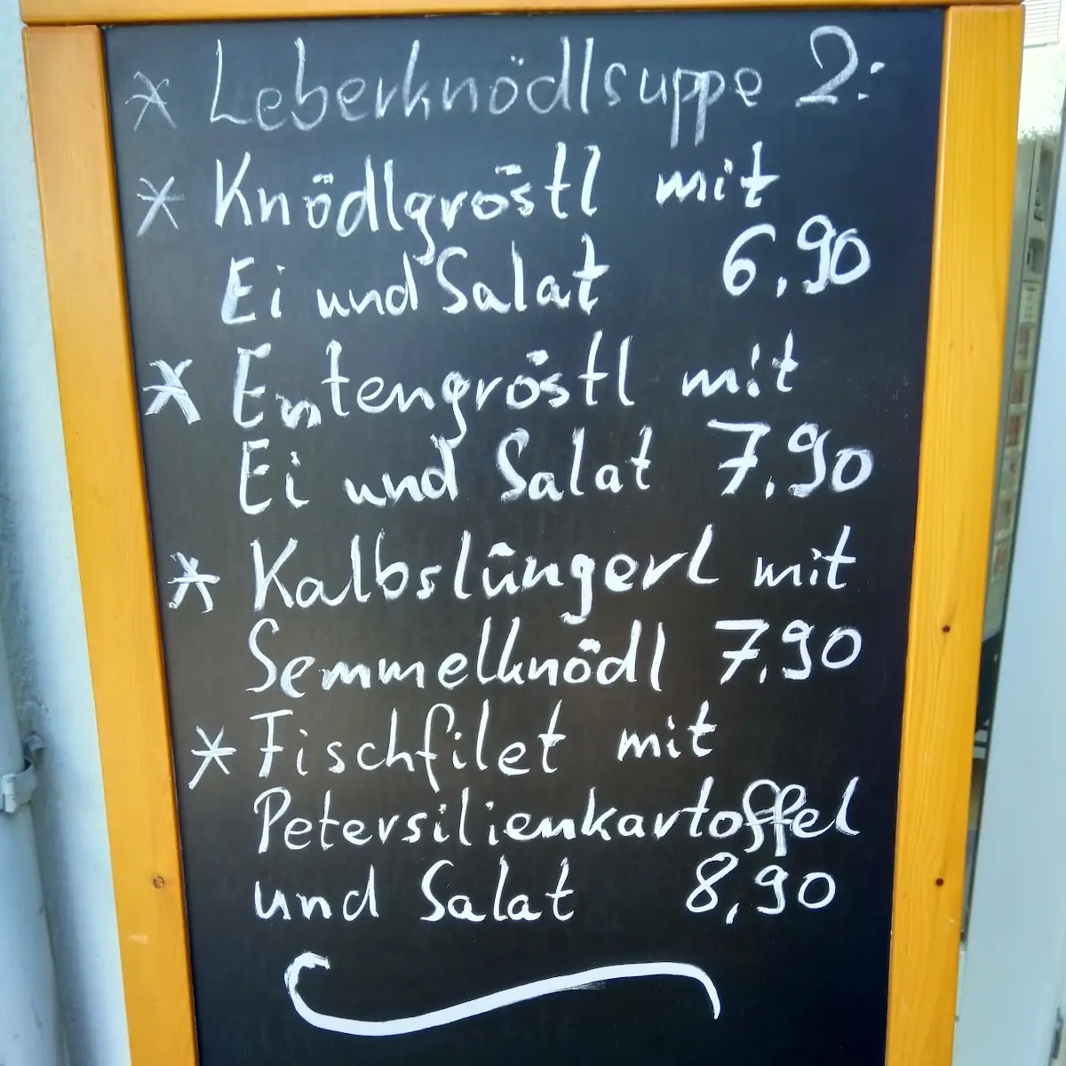 Speisekarte, Restaurant Amperstubn Feldgeding