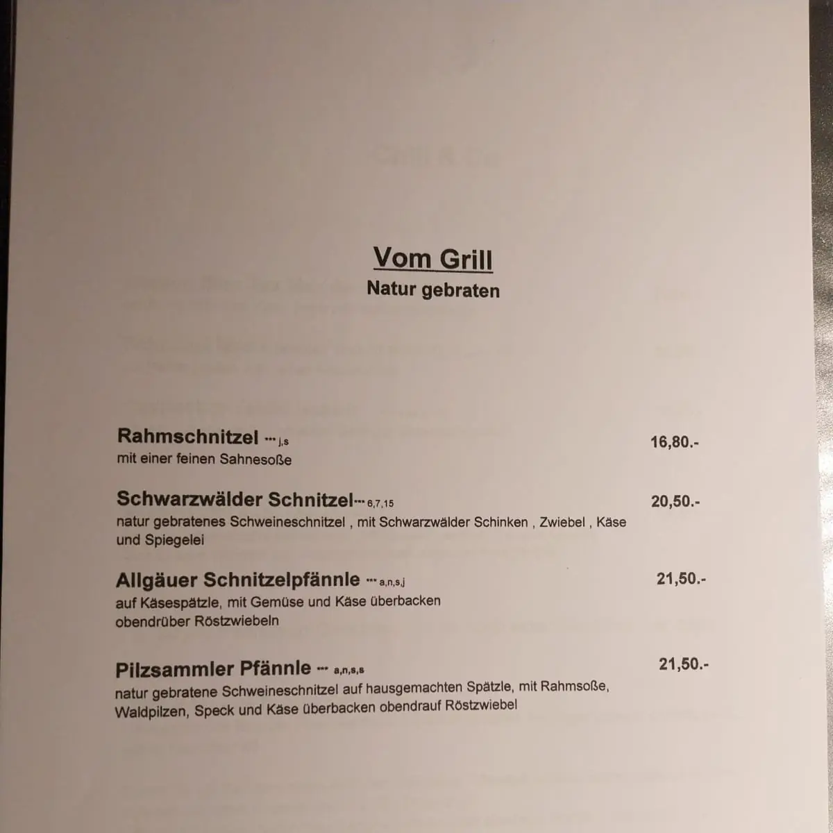 Speisekarte photo 5