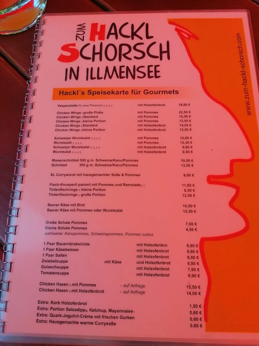 Speisekarte, Zum Hackl Schorsch - Georg Wetzel