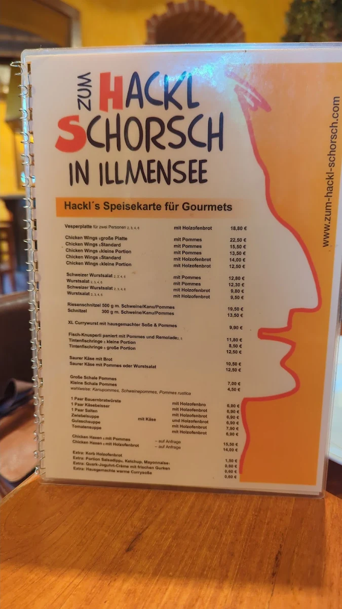 Speisekarte, Zum Hackl Schorsch - Georg Wetzel