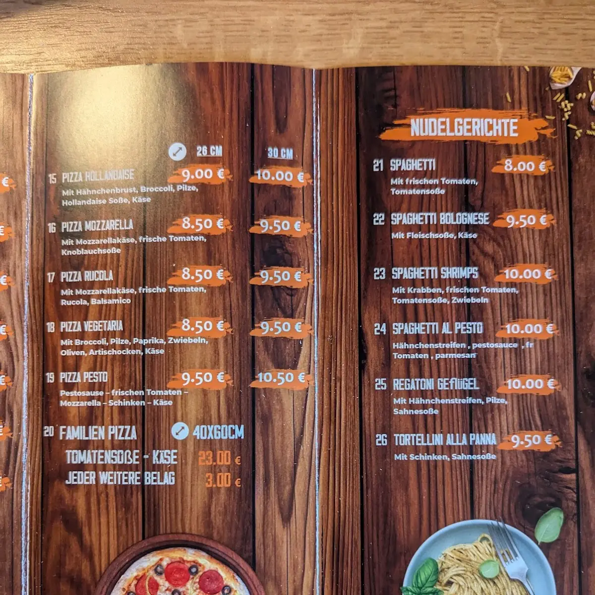 Speisekarte, Junkerhaus Restaurant