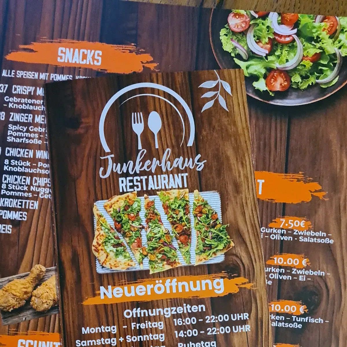 Speisekarte, Junkerhaus Restaurant