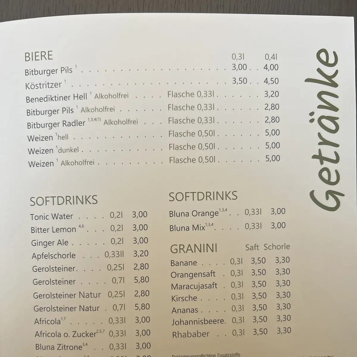 Speisekarte photo 8