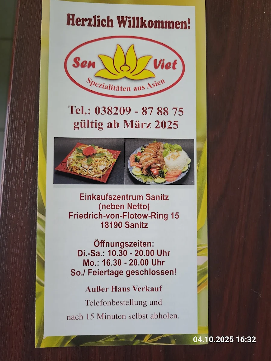 Speisekarte, Sen Viet Asia Imbis