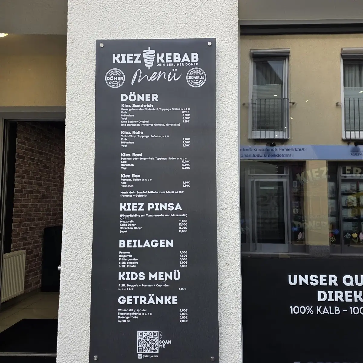 Speisekarte, KIEZ KEBAB