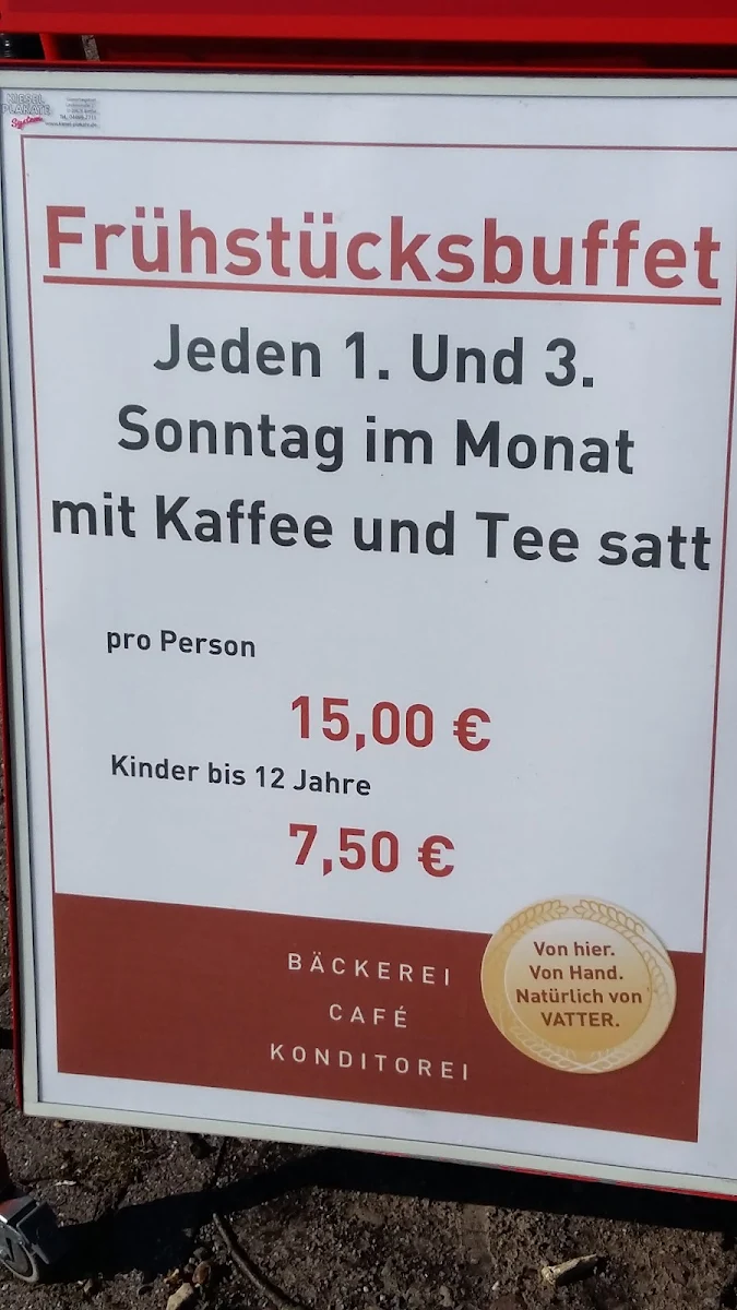 Speisekarte, VATTER - Cafe Mellendorf