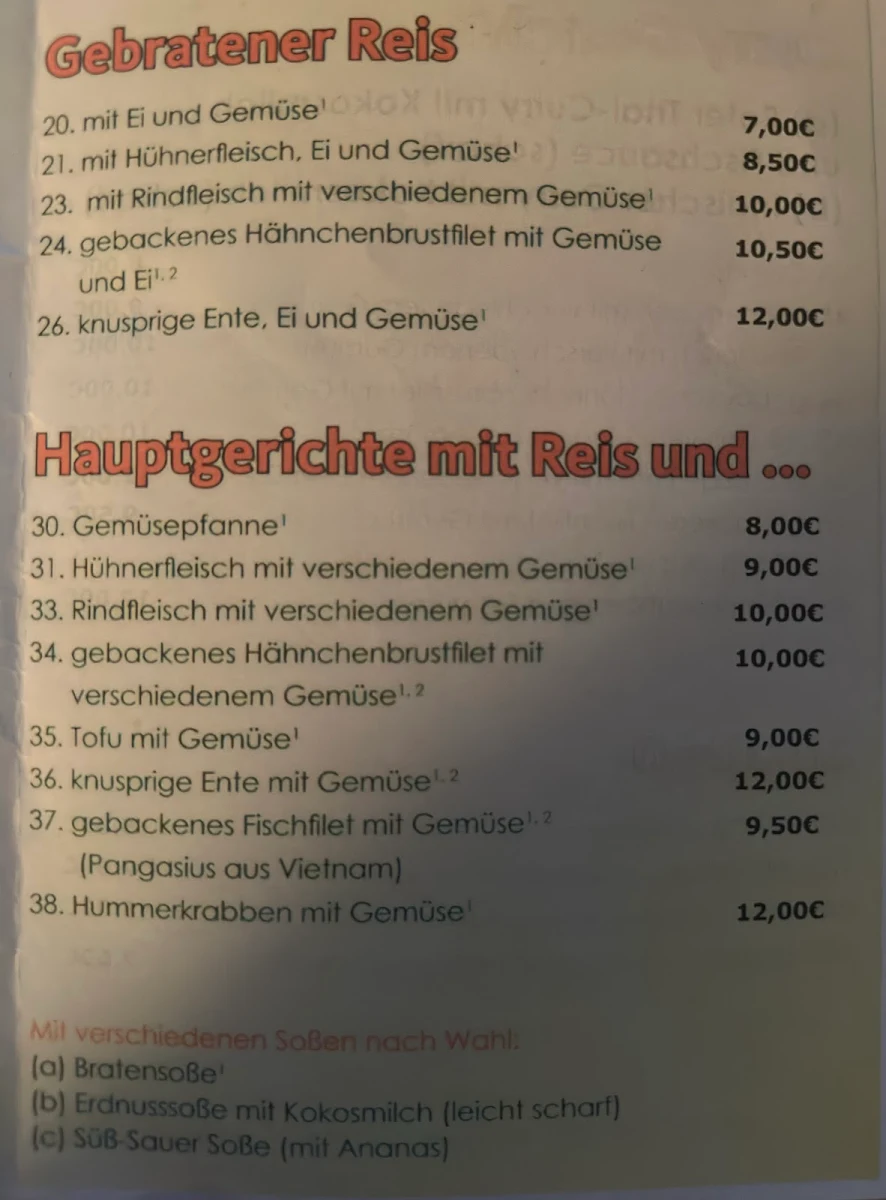 Speisekarte photo 2