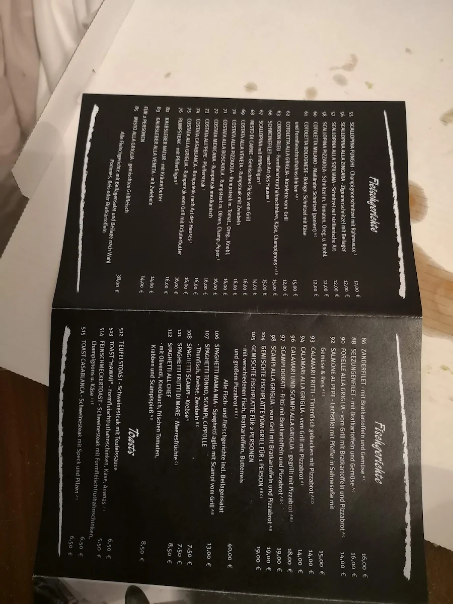 Speisekarte, Ristorante Casablanca
