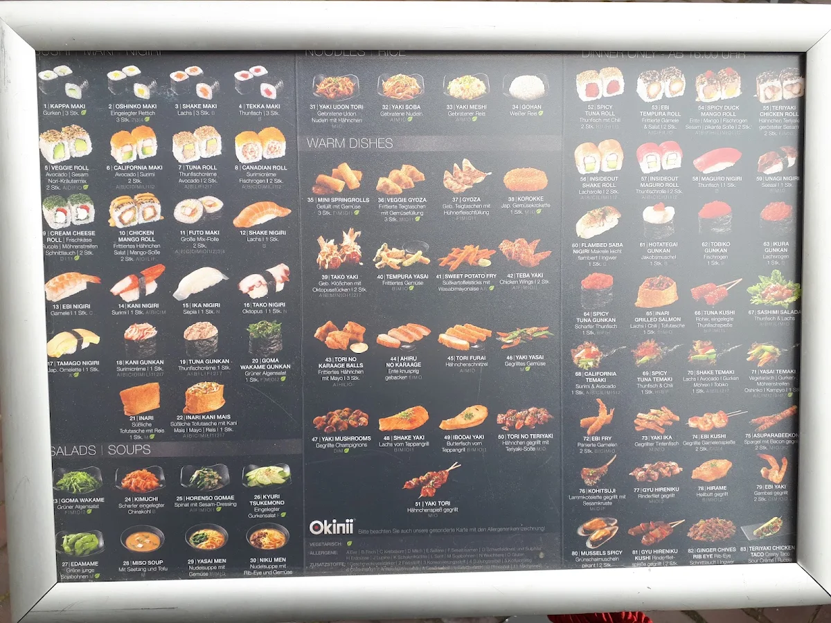 Speisekarte, Okinii Essen