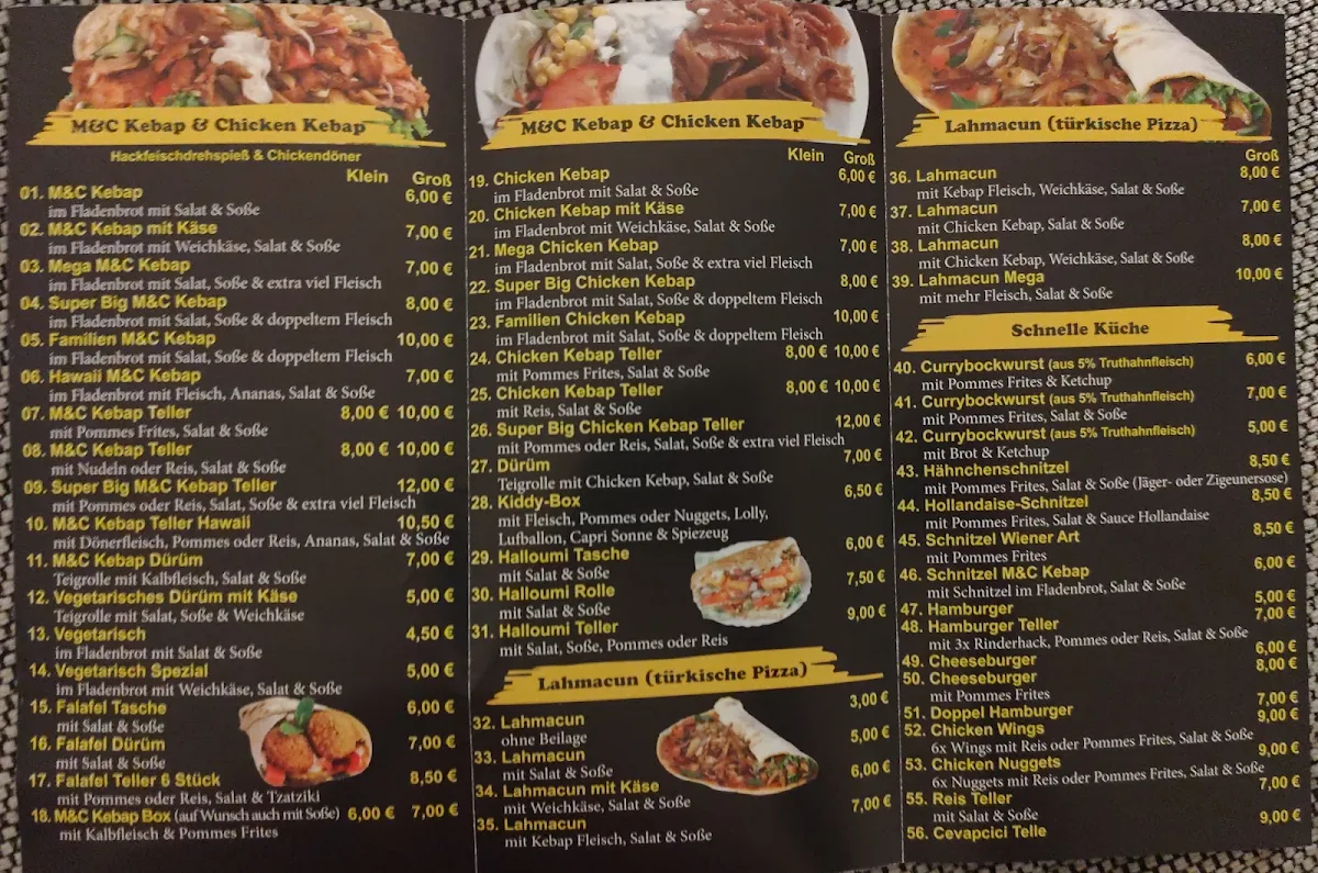 Speisekarte, M&C Döner Othfresen