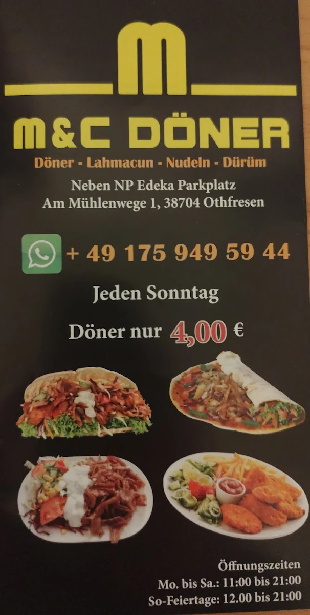 Speisekarte, M&C Döner Othfresen