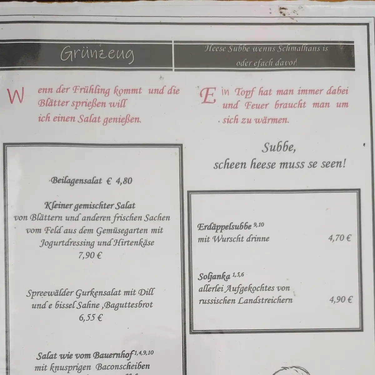 Speisekarte photo 1