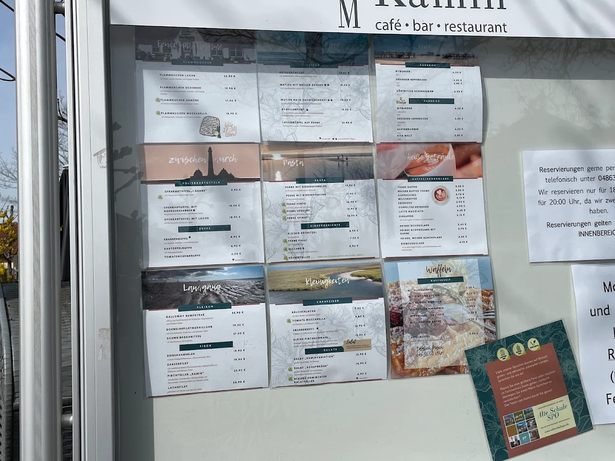 Speisekarte, Am Kamin