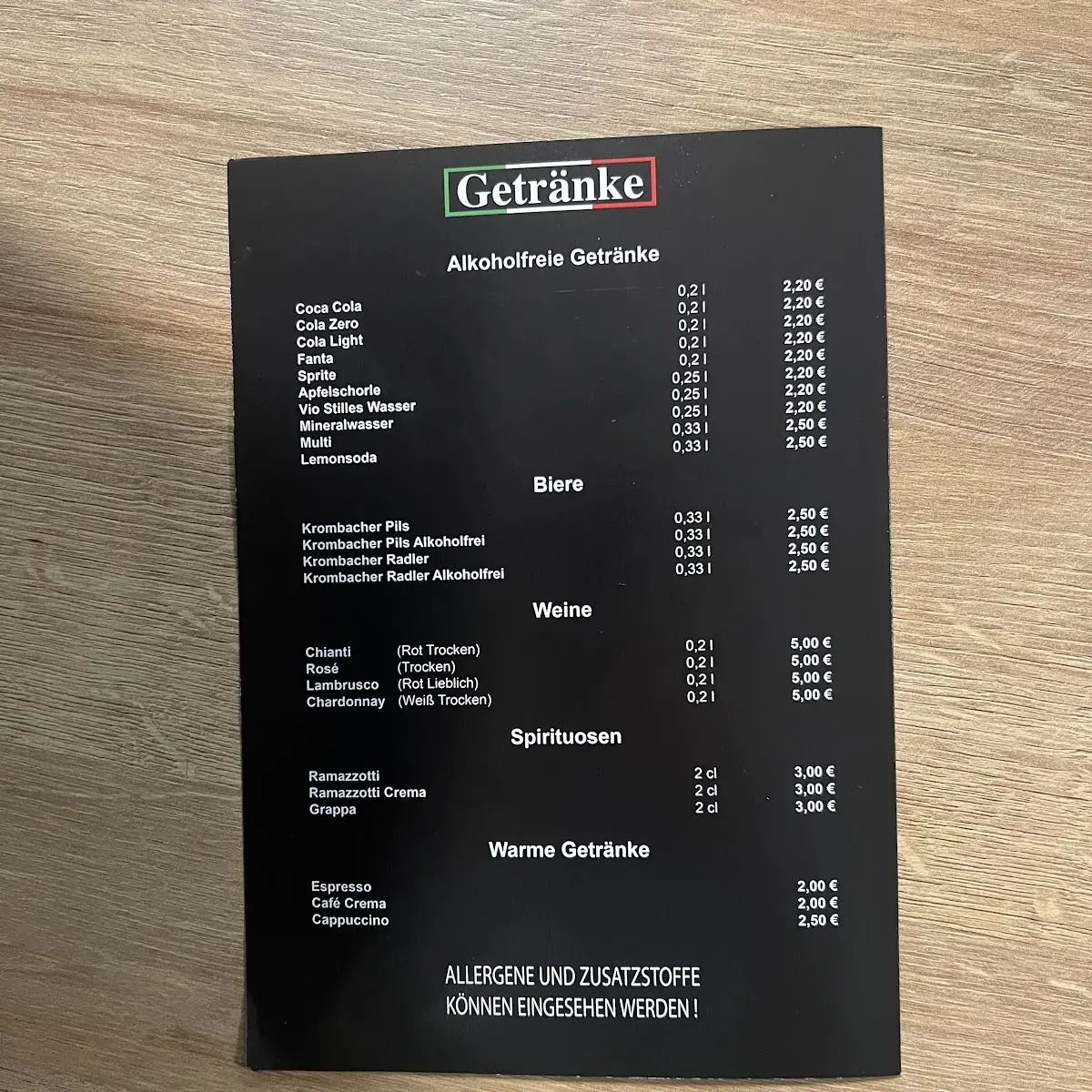 Speisekarte, Pizza Da Franco Lippstadt