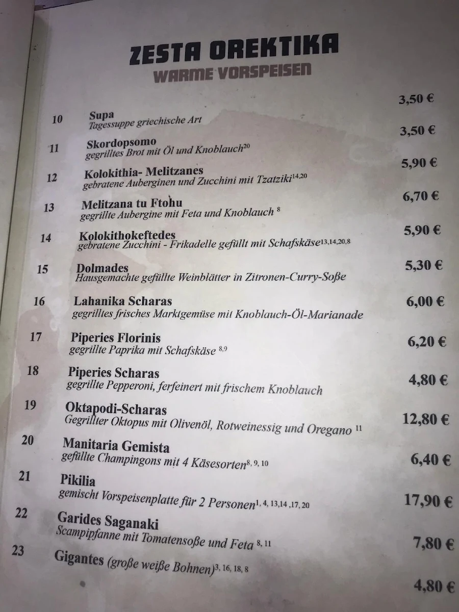 Speisekarte photo 1