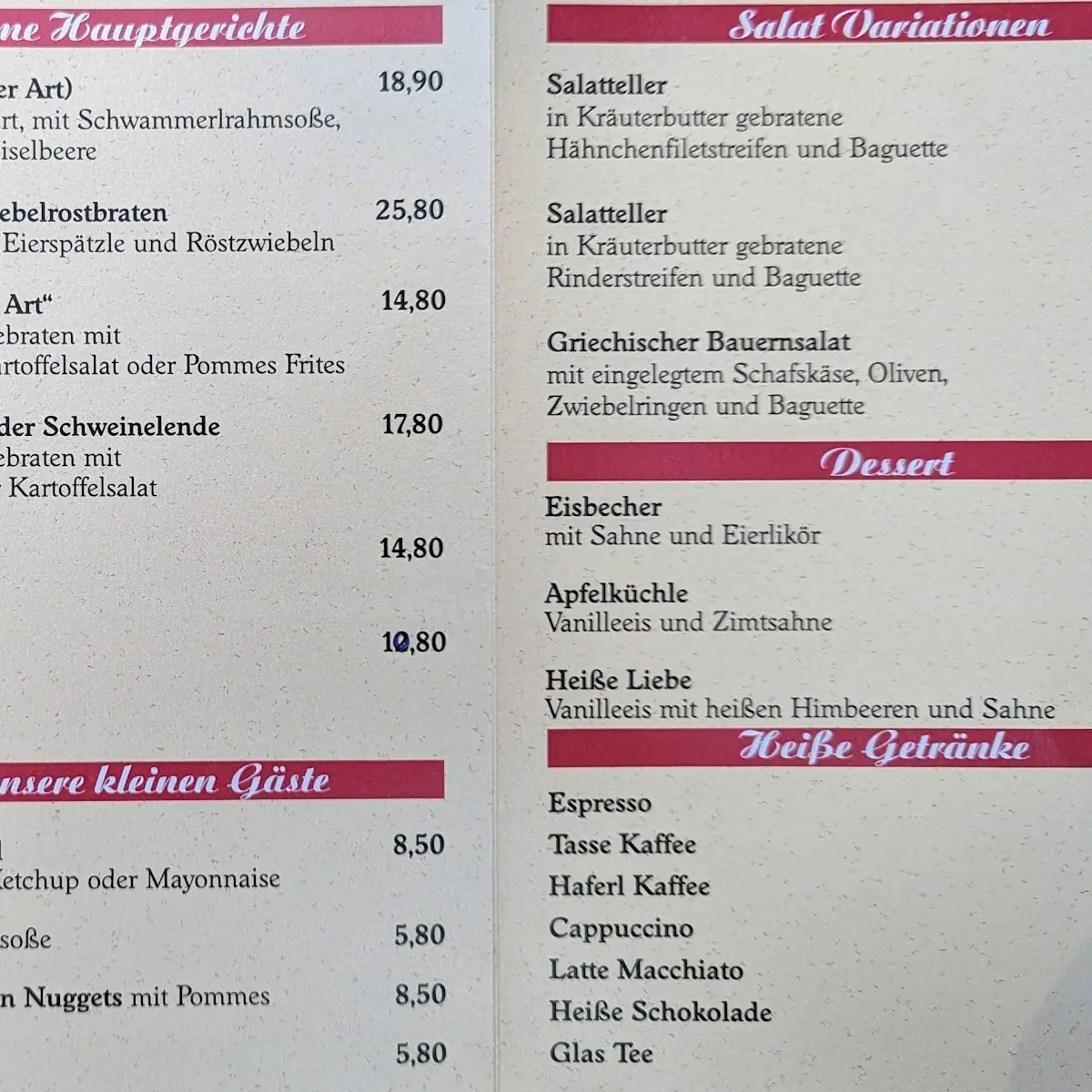 Speisekarte photo 2
