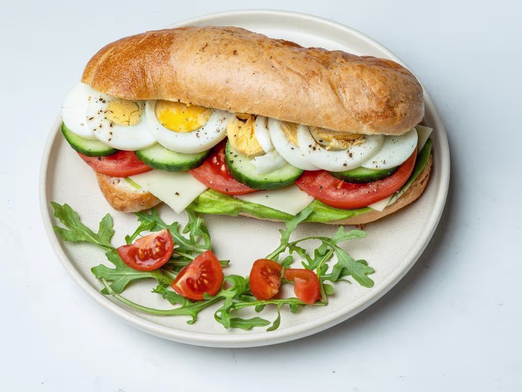 Eier Käse Baguette